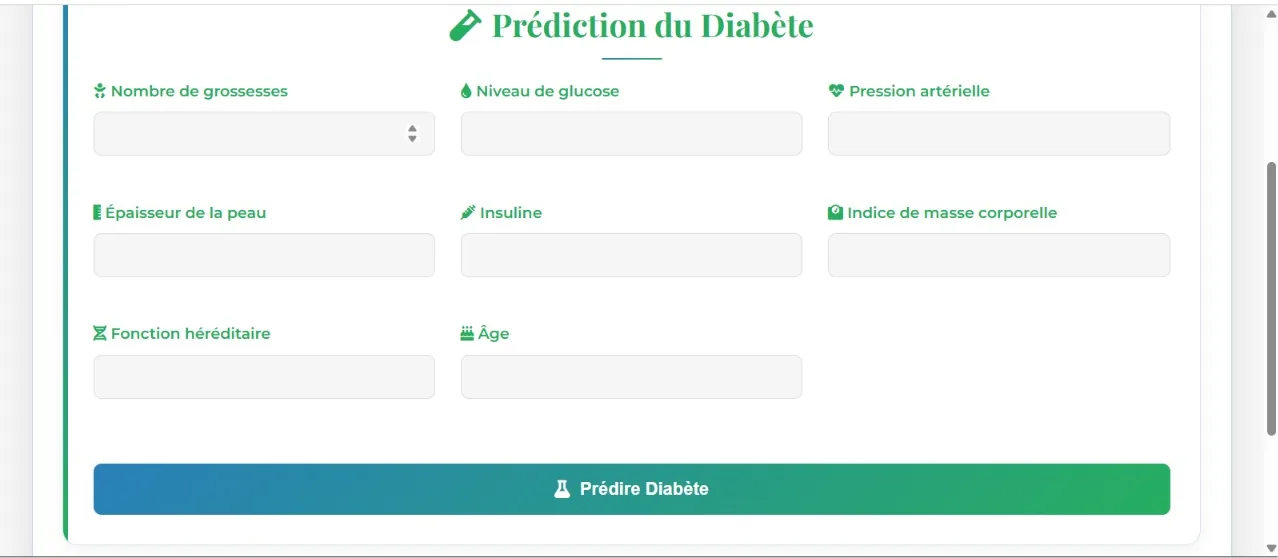 Application de Prédiction du Diabète
