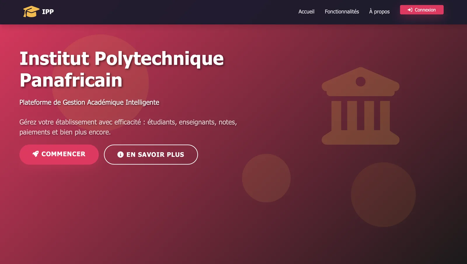 Institut Polytechnique Panafricain - Gestion Académique